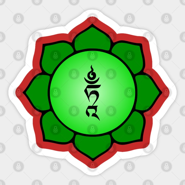 Tibetan Mantra Seed Syllable Bija Of Green Tara Sticker by Mindseye222